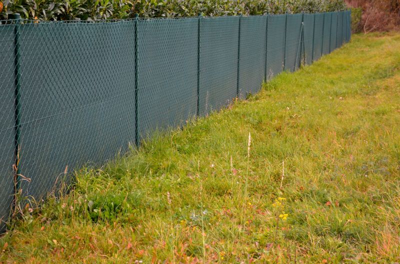 Chain-Link Fence with Privacy Slats